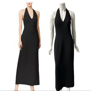 Calvin Klein Black Halter Neck Cocktail Formal Long Gown